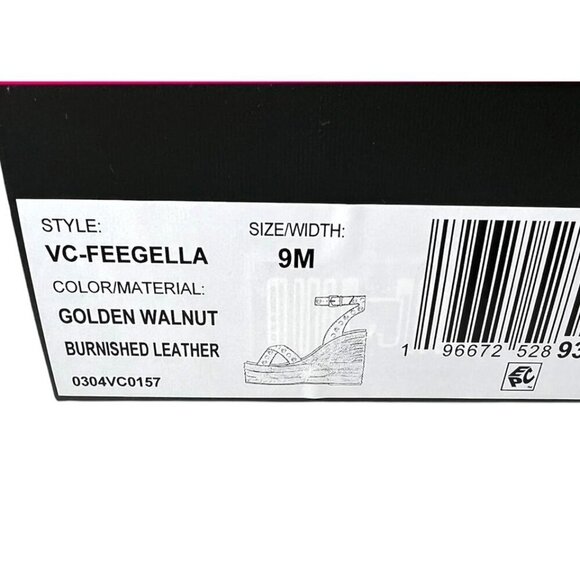 Vince Camuto Womens Brown Leather Open Toe Espadrille Wedge Sandals Sz 9 M New - Picture 9 of 11